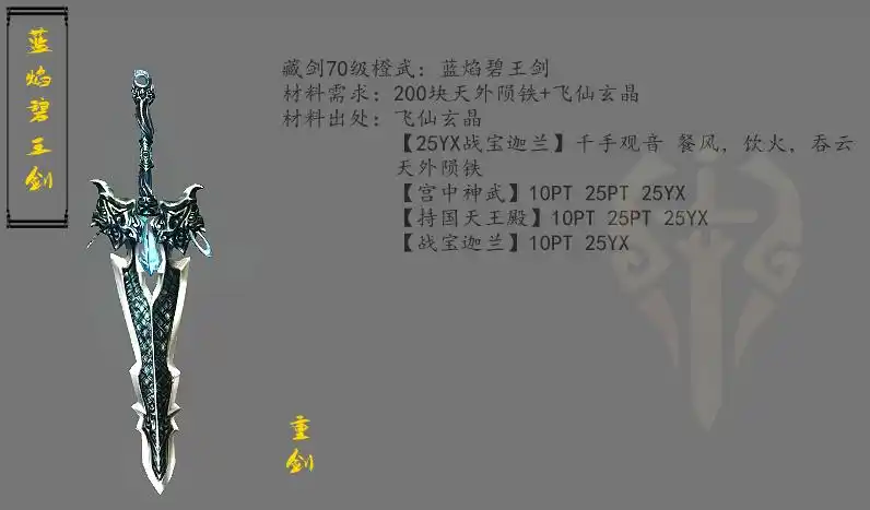 剑网3藏剑各品级橙武外观一览