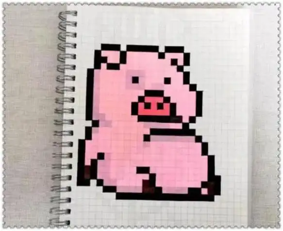 迷你世界像素画王者荣耀妲己 网格本a5简笔画教程像素画简笔画