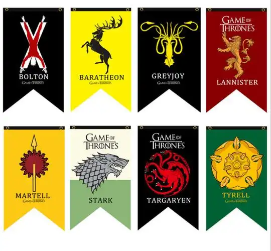 权力的游戏冰与火之歌兰尼斯特家族黄金雄狮旗帜布质海报瑟曦