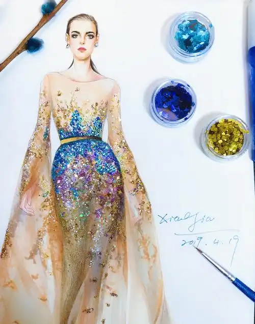 礼服-服装画/服装设计手稿 - 穿针引线服装论坛