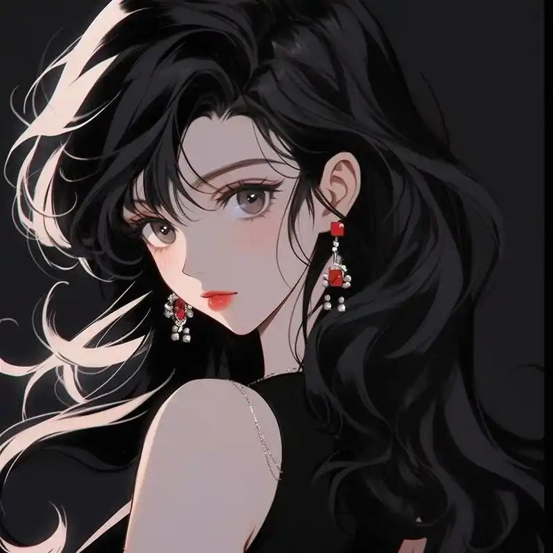 御姐气场美貌的黑色系|女生必备头像