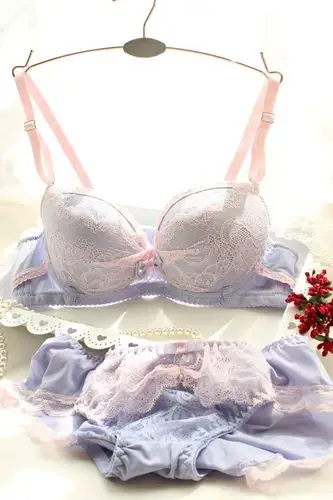 甜美糖果色蕾丝性感聚拢文胸内衣