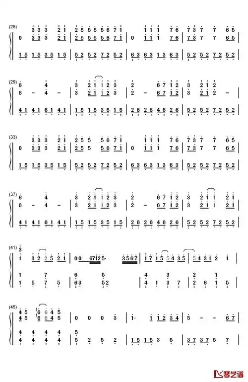 一双手钢琴简谱-数字双手-林奕匡2