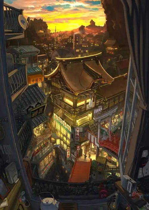 旧都平成|野々原的鸟居插画图片