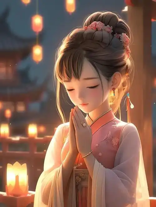 祈福小姑娘