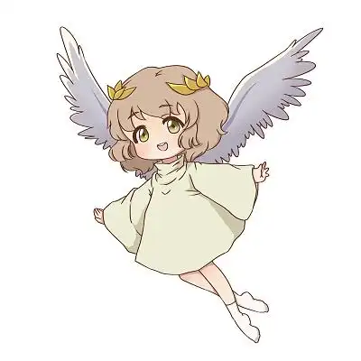 q版可爱天使翅膀女孩卡通人物飞翔人物翅膀