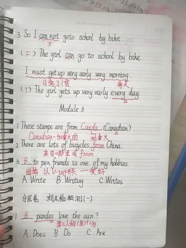 勤积累,多复习----英语优秀错题本展示