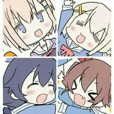 欣然然卡通可爱四人闺蜜头像