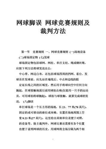 网球脚误 网球竞赛规则及裁判方法.doc