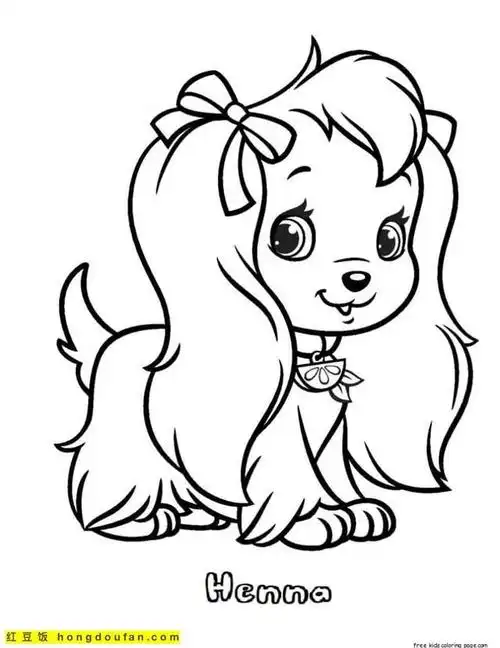 画小狗(孩子们一定会喜欢的12张最可爱的小小狗子卡通涂色简笔画)(1)