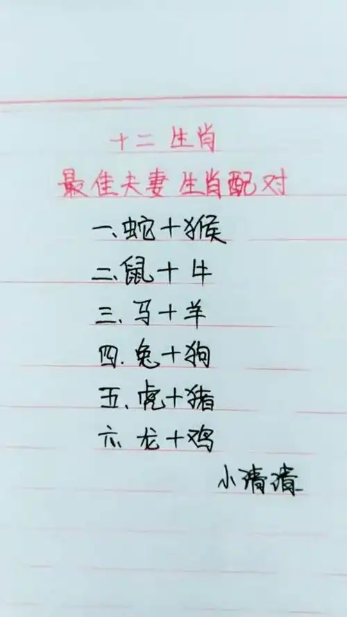 十二生肖最佳夫妻配对