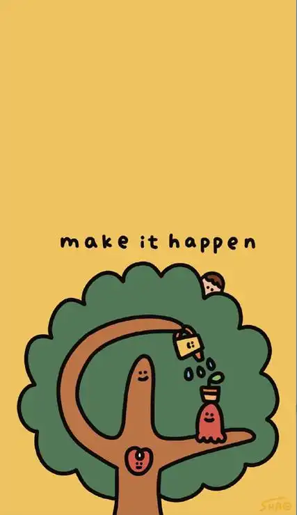 可爱简笔画锁屏壁纸小红书超火可以乱想但不要担心我很爱你