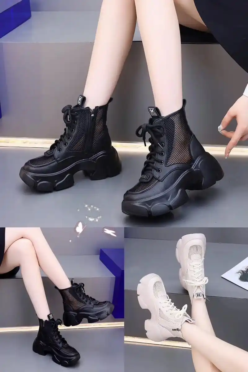 真皮厚底镂空马丁靴,夏季新款来袭!这双靴子不仅时尚百搭,更显