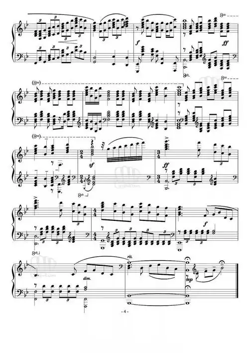 李云迪《黄河颂》钢琴谱