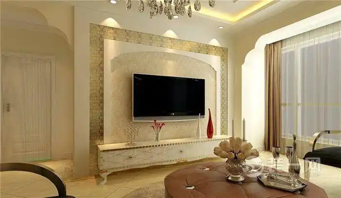 2015现代简约时尚电视背景墙客厅装修效果图