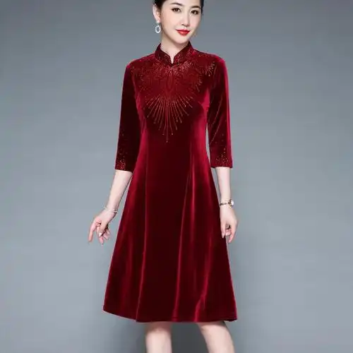 夏季喜婆婆婚礼服加肥加大码婚礼婆婆装礼服胖太太大码旗袍婚宴连衣裙