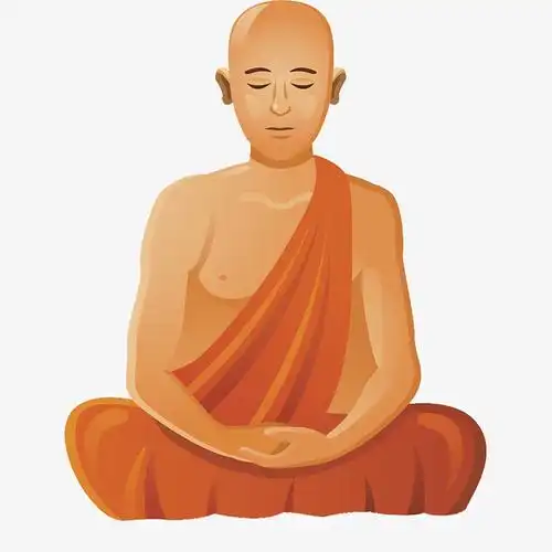 矢量僧侣打坐插图