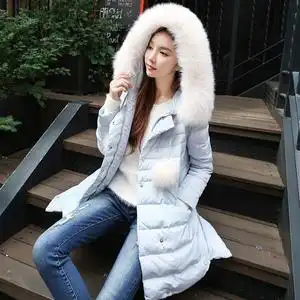 粉红大布娃娃毛领保暖 span class=h>羽绒服 /span>女冬装新款甜美