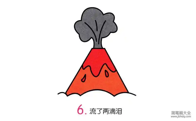火山喷发简笔画