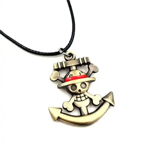动漫周边海贼王骷髅船锚 金属项链 合金吊坠批发 外贸速卖通热卖