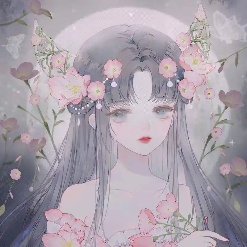 动漫女生头像超绝唯美的粉色系古风头像