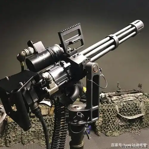 美国土豪展示的加特林机枪说说枪架消焰器弹壳收集槽的那些事