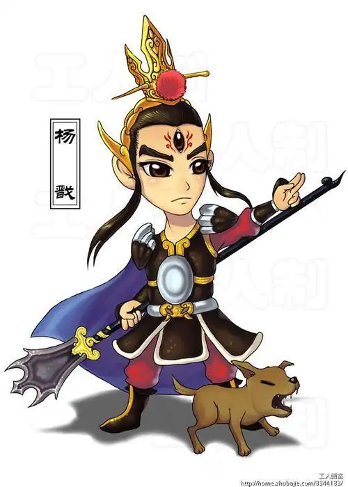 二郎神卡通人物简笔画