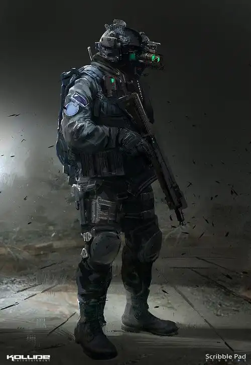 浓浓的未来科技感!超科幻味机械士兵原画cg欣赏