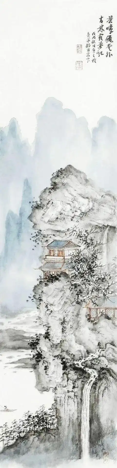 一组淡雅的山水画