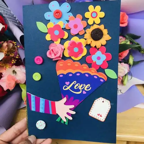 当当当当~一个完整的diy手工贺卡就完成了