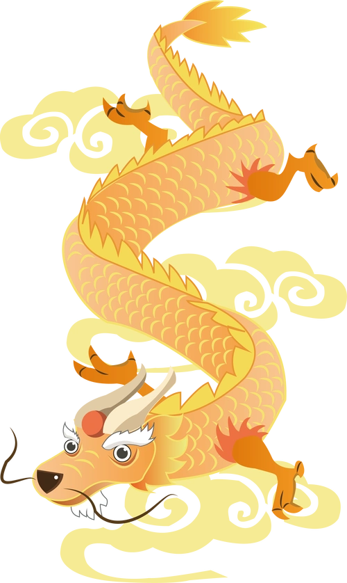 国潮系列中国风中国龙祥云png
