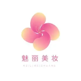 美妆logo花粉色化妆花朵渐变logo