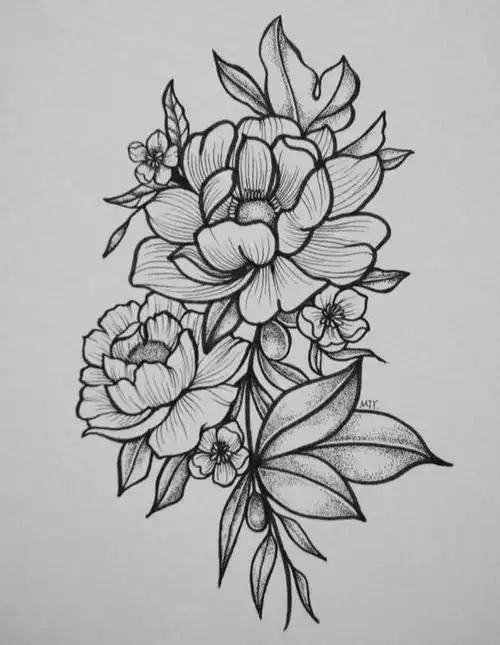 花卉高清线稿,适合临摹学习