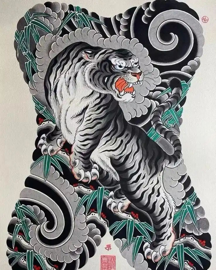宜昌纹身刺青店#满背老虎纹身图片#满背彩色纹身图片图案#虎纹 - 抖音