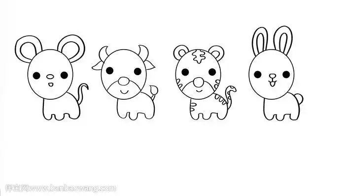 十二生肖简笔画教程