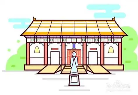 孔庙大成殿卡通简笔画