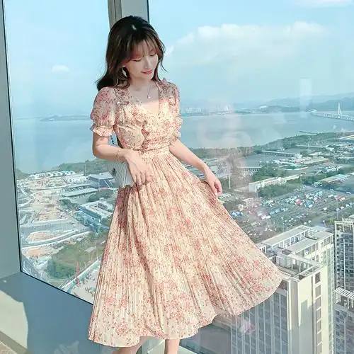 n女雪纺连衣裙图片