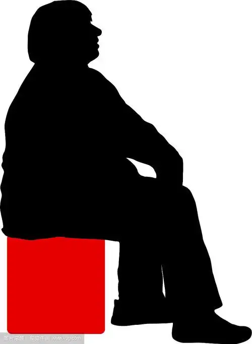 剪影女孩坐在一张白色的椅子上