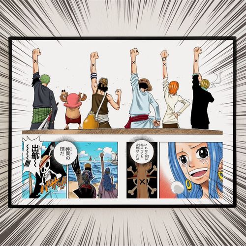 海贼王经典名场景挂画工作室个性背景墙装饰画kt板画网咖动漫墙画
