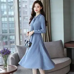 夏季长袖连衣裙名媛