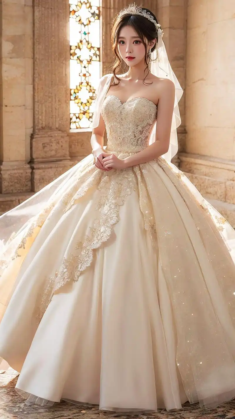 9669♀15绝美婚纱壁纸,打造浪漫手机背景95 每个女孩都有一个