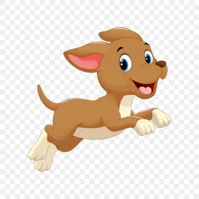 卡通奔跑的小狗