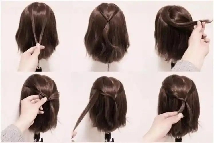 第二款编发适合想要有 披散头发的效果,但是又想 露出漂亮额头的仙女