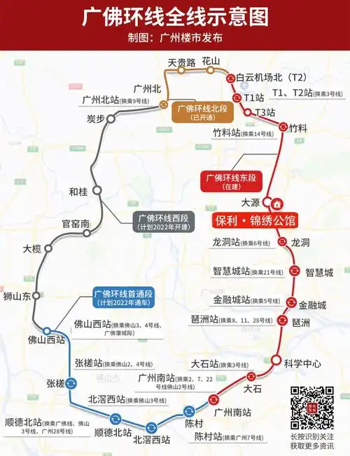 比如,距广佛环线东段的大源站直线距离约 600 米处的保利 · 锦绣公馆