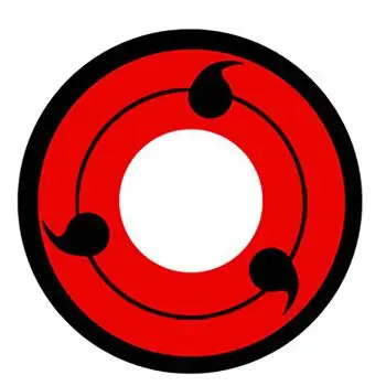 风火轮鼬斑六芒星血轮眼写轮眼显色cosplay专用美瞳 红圆圈三勾玉-2片