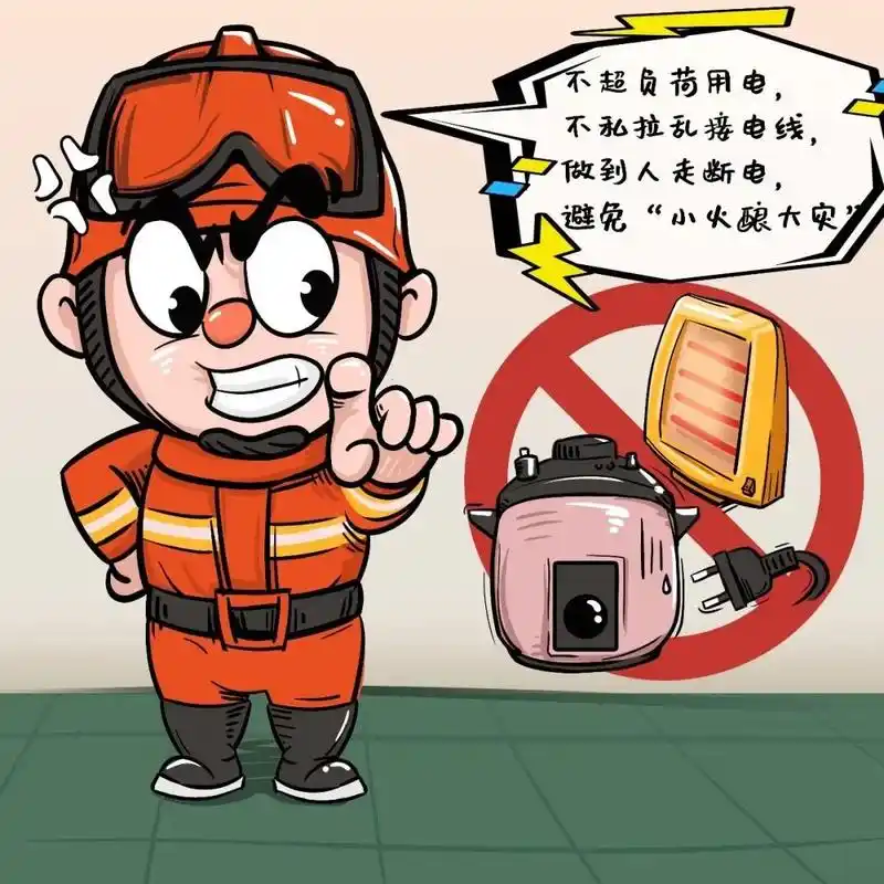 漫画来自蓝朋友的消防安全提醒