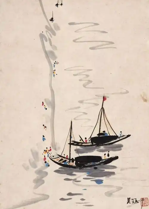 吴冠中笔下的船个个载着江南梦
