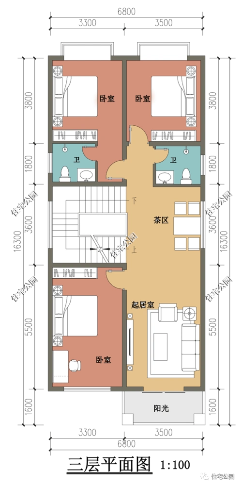 6米宽小户型却拥有7卧3厅?农村新房这样建,实用!_设计