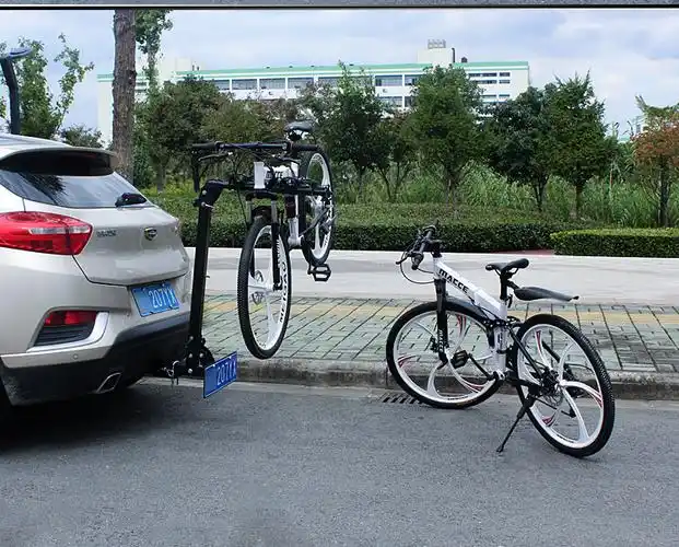 车尾自行车架拖车方口后挂架车载单车后拖车架备胎行李架改装无备胎款