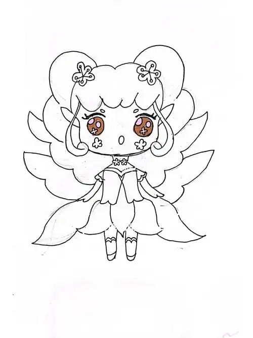 到10岁的宝贝去画#笔记灵感  #马克笔  #动漫人物  #花仙子  #q版动漫